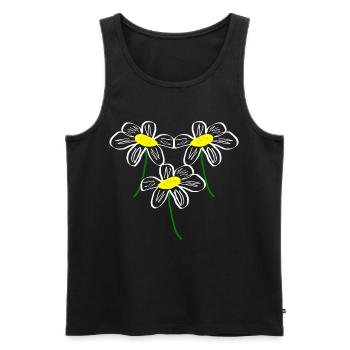 Flower White White Flower Flowers White White Flowers - Men's Premium Organic Tank Top - black - Front - AI Model Male 178 light (178cm)
