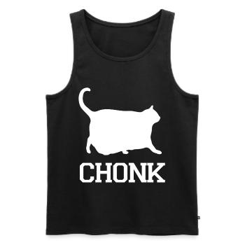 Cat chonk - Men's Premium Organic Tank Top - black - Front - AI Model Male 178 light (178cm)