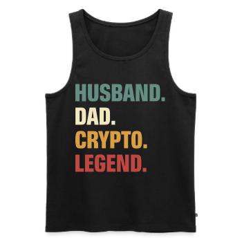 Crypto Papa - Männer Premium Bio Tank Top - Schwarz - Vorne - AI Model Male 178 light (178cm)