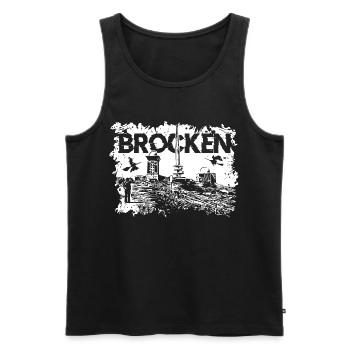 Harz Brocken Wandern - Männer Premium Bio Tank Top - Schwarz - Vorne - AI Model Male 178 light (178cm)