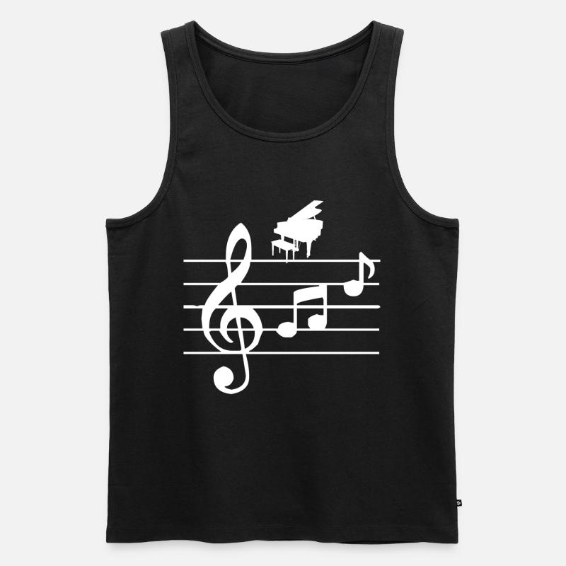 Klavier - Flügel - Männer Premium Bio Tank Top - Schwarz