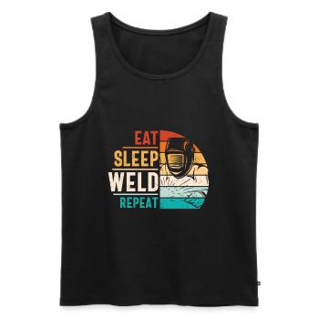 Welder Quote Funny Design Eat Sleep Weld Repeat - Men's Premium Organic Tank Top - black - Front - AI Model Male 178 light (178cm)