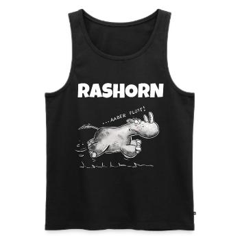 Rennendes Nashorn Rashorn Wortspiel - Männer Premium Bio Tank Top - Schwarz - Vorne - AI Model Male 178 light (178cm)