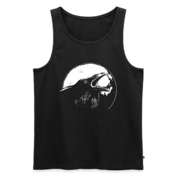 Corbeau en pleine lune - Débardeur bio Premium Homme - noir - Devant - AI Model Male 178 light (178cm)
