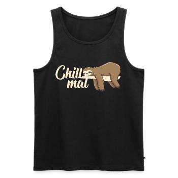 Drôle de chill times paresseux tout en se relaxant - Débardeur bio Premium Homme - noir - Devant - Michal (187cm)