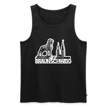 Braunschweig Löwe - Männer Premium Bio Tank Top - Schwarz - Vorne - Michal (187cm)