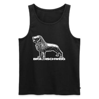 Braunschweiger Löwe T-Shirt Sticker Geschenkidee - Männer Premium Bio Tank Top - Schwarz - Vorne - Michal (187cm)