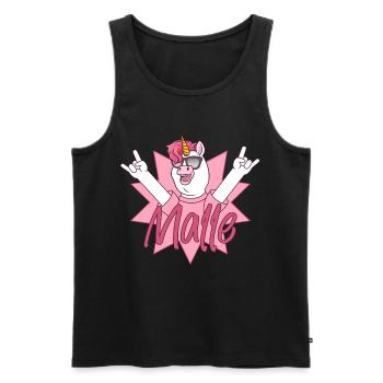 Malle Outfit Einhorn - Männer Premium Bio Tank Top - Schwarz - Vorne - Michal (187cm)