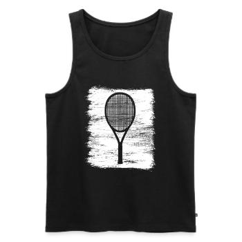 Tennisschläger - Männer Premium Bio Tank Top - Schwarz - Vorne - Michal (187cm)