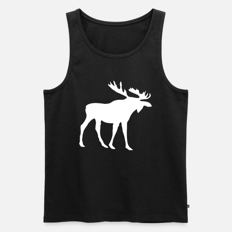 Elche Elch - Männer Premium Bio Tank Top - Schwarz