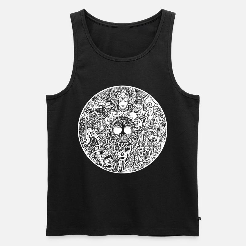 Wikinger-Schild - Walküre - Valkyrie - Männer Premium Bio Tank Top - Schwarz