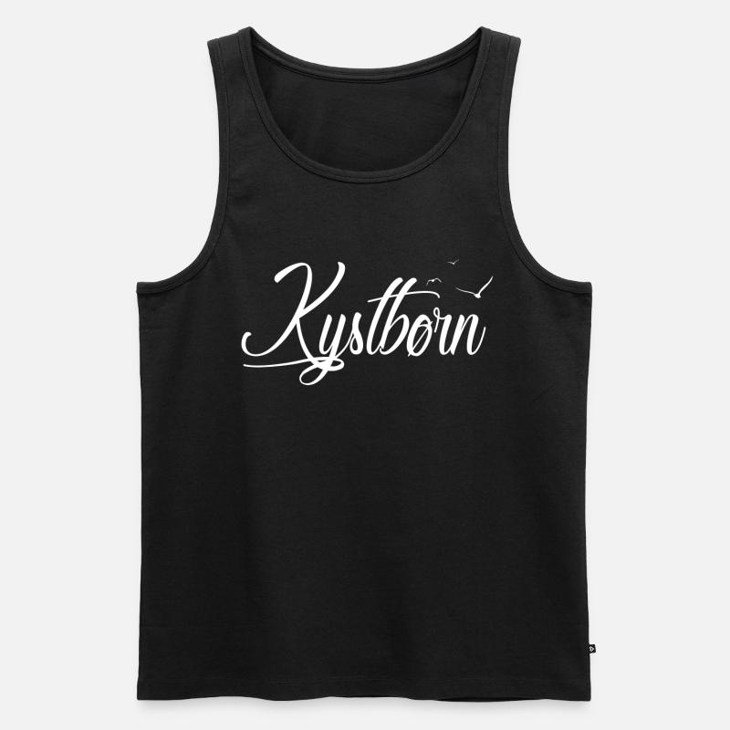 Kystbørn - Küstenkind - Männer Premium Bio Tank Top - Schwarz