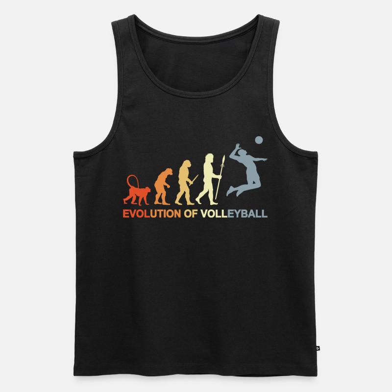 Evolution eines Volleyballspielers - Männer Premium Bio Tank Top - Schwarz
