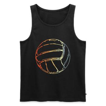 Vintage Volleyball Skizze - Männer Premium Bio Tank Top - Schwarz - Vorne - Michal (187cm)