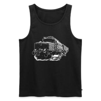 E94 Train The Crocodile - Men's Premium Organic Tank Top - black - Front - AI Model Male 178 light (178cm)