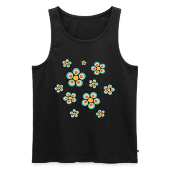 Blume hellblau blaue Blume Blumen blau rot Hippie - Männer Premium Bio Tank Top - Schwarz - Vorne - AI Model Male 178 light (178cm)