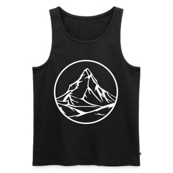 Berg - Männer Premium Bio Tank Top - Schwarz - Vorne - Michal (187cm)