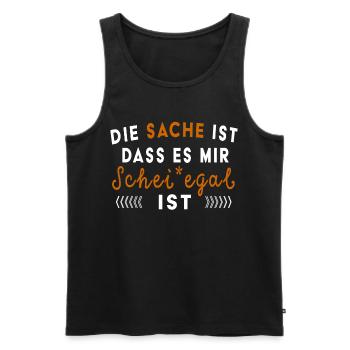 Ist mir Schei*egal Frecher Spruch Provokation Fun - Männer Premium Bio Tank Top - Schwarz - Vorne - AI Model Male 178 light (178cm)