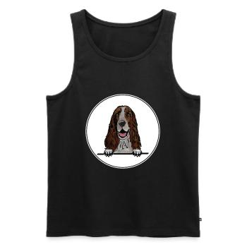 Englisch Springer Spaniel Hund für Peeking Dog Lover - Männer Premium Bio Tank Top - Schwarz - Vorne - AI Model Male 178 light (178cm)