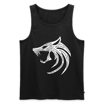Weißer dämonischer Wolf - Männer Premium Bio Tank Top - Schwarz - Vorne - AI Model Male 178 light (178cm)