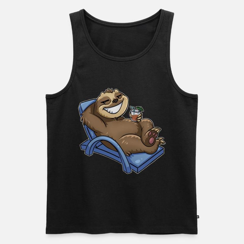 Faultier - Männer Premium Bio Tank Top - Schwarz