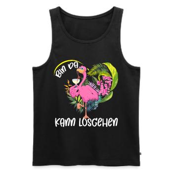 Flamingo Cocktail im Dschungel - Männer Premium Bio Tank Top - Schwarz - Vorne - Michal (187cm)