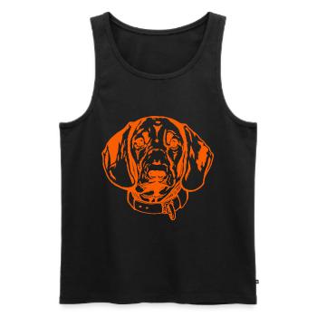 BGS Portrait - orange - Männer Premium Bio Tank Top - Schwarz - Vorne - AI Model Male 178 light (178cm)
