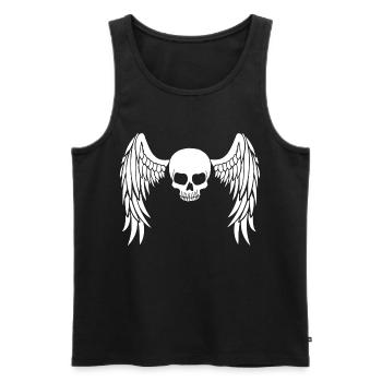 White winged skull - Men's Premium Organic Tank Top - black - Front - Michal (187cm)