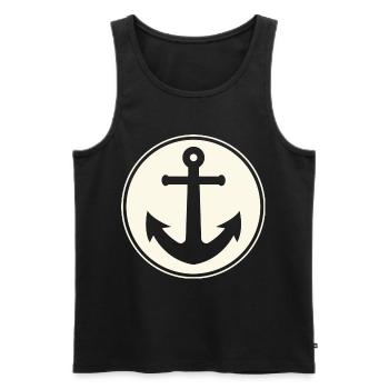 Anchor Captain Sailing Sailor - Men's Premium Organic Tank Top - black - Front - Michal (187cm)