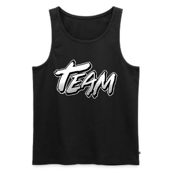 Team - Männer Premium Bio Tank Top - Schwarz - Vorne - Michal (187cm)