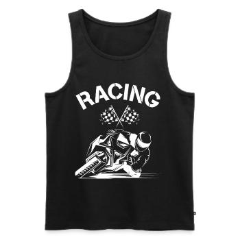 Racing Moto Moto Moto Biker GP Symbole de course de moto - Débardeur bio Premium Homme - noir - Devant - AI Model Male 178 light (178cm)