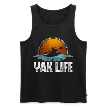 Kajak Kajakfahren - Männer Premium Bio Tank Top - Schwarz - Vorne - AI Model Male 178 light (178cm)