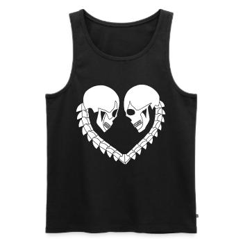 Heart of white skulls - Men's Premium Organic Tank Top - black - Front - AI Model Male 178 light (178cm)