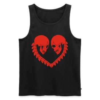 Red Skull Heart - Men's Premium Organic Tank Top - black - Front - AI Model Male 178 light (178cm)