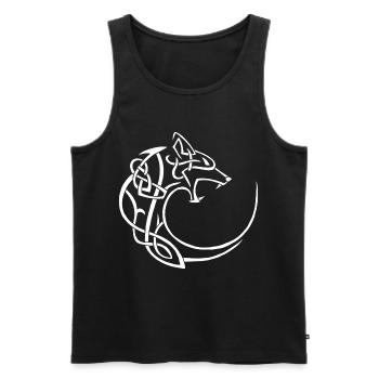 Weißer Mondwolf - Männer Premium Bio Tank Top - Schwarz - Vorne - Michal (187cm)