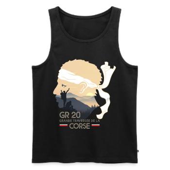 Randonnée corse GR20 GR 20 cadeau randonneurs trek - Débardeur bio Premium Homme - noir - Devant - Michal (187cm)