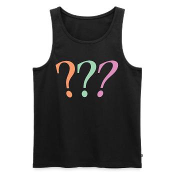Question mark - Men's Premium Organic Tank Top - black - Front - AI Model Male 178 light (178cm)