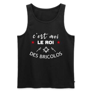 C'est Moi Le Roi Des Bricolos - Débardeur bio Premium Homme - noir - Devant - Michal (187cm)