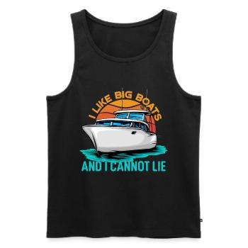J’aime les gros bateaux et je ne peux pas mentir - Débardeur bio Premium Homme - noir - Devant - AI Model Male 178 light (178cm)