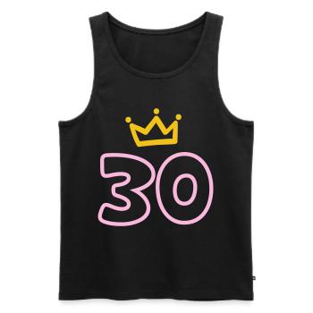30th birthday Krone 30 years - Men's Premium Organic Tank Top - black - Front - Michal (187cm)
