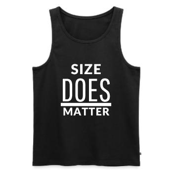 Size does matter - Lustiger Fitness Sport Spruch - Männer Premium Bio Tank Top - Schwarz - Vorne - AI Model Male 178 light (178cm)