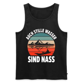 Kajak Geschenkidee Kanu Paddeln Kajakfahren - Männer Premium Bio Tank Top - Schwarz - Vorne - AI Model Male 178 light (178cm)