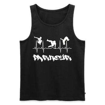 Parkour - Débardeur bio Premium Homme - noir - Devant - AI Model Male 178 light (178cm)