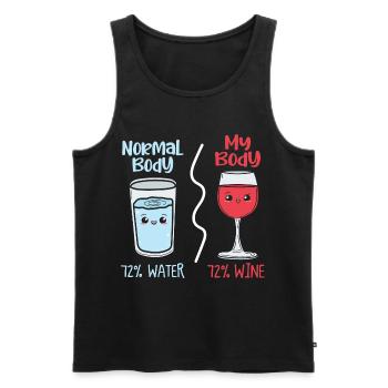 72 % Wine Body – Wine Lover Funny - Men's Premium Organic Tank Top - black - Front - Michal (187cm)