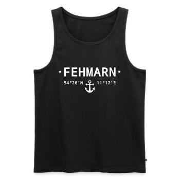 Fehmarn Koordinaten - Männer Premium Bio Tank Top - Schwarz - Vorne - Michal (187cm)