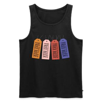 Free Beer Ticket - Men's Premium Organic Tank Top - black - Front - AI Model Male 178 light (178cm)