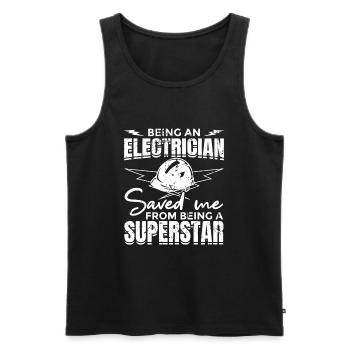 Funny electrician saying - Men's Premium Organic Tank Top - black - Front - Michal (187cm)
