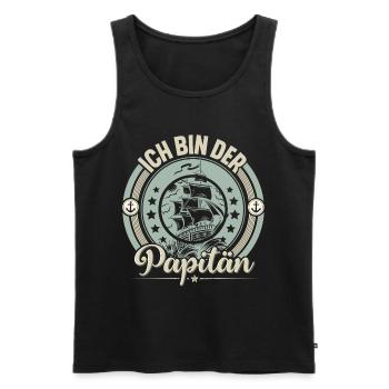 Papitän Vater Papa Segeln Segler Segelboot - Männer Premium Bio Tank Top - Schwarz - Vorne - Michal (187cm)