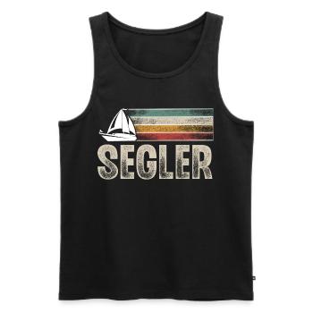 Segeln Segler Segelboot Retro Vintage - Männer Premium Bio Tank Top - Schwarz - Vorne - Michal (187cm)