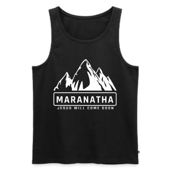 Jesus kommt wieder Bist Du bereit Gott, Christus - Männer Premium Bio Tank Top - Schwarz - Vorne - Michal (187cm)